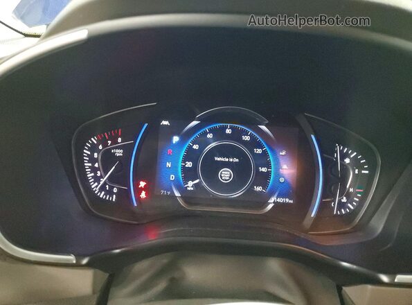 5NMS3CAD1KH091379 2019 HYUNDAI SANTA Blue Instrument cluster view