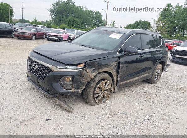 5NMS3CAD2KH047326 2019 HYUNDAI SANTA FE Black Передня ліва чверть