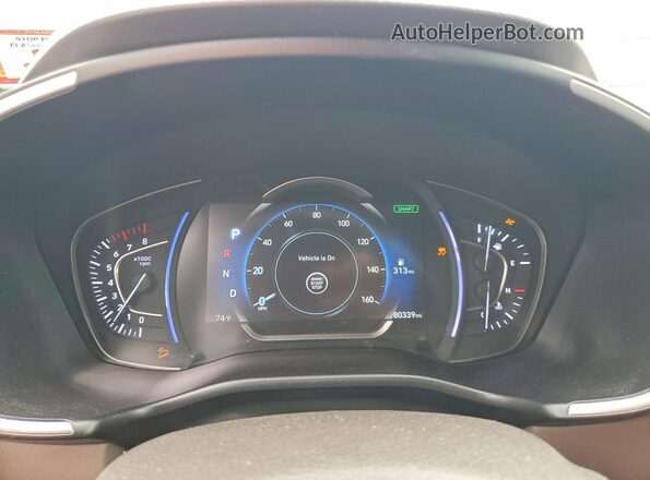 5NMS3CAD6KH122559 2019 HYUNDAI SANTA Silver Widok zestawu wskaźników