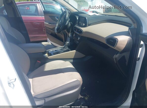 5NMS3CAD7KH074537 2019 HYUNDAI SANTA FE White Widok wnętrza z przodu
