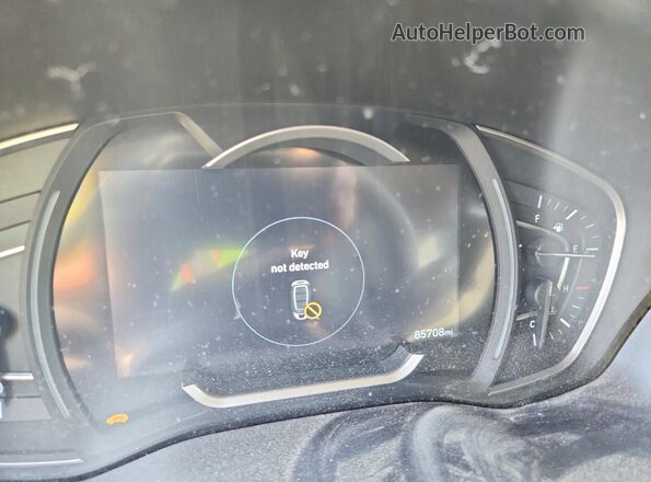 5NMS3CADXKH018107 2019 HYUNDAI SANTA White Widok zestawu wskaźników