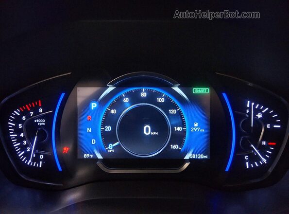 5NMS3CADXLH153699 2020 HYUNDAI SANTA Blue Widok zestawu wskaźników
