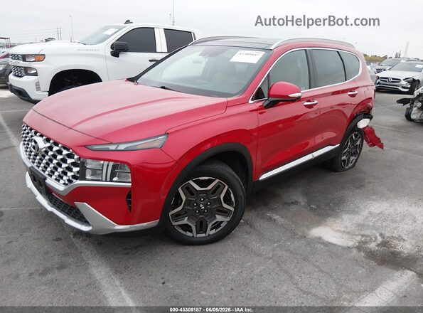 5NMS3DA14PH011236 2023 HYUNDAI SANTA FE HYBRID Красный Передняя левая четверть