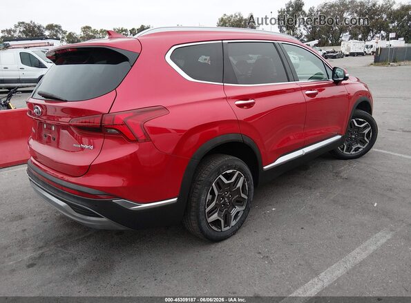 5NMS3DA14PH011236 2023 HYUNDAI SANTA FE HYBRID Красный Задняя правая четверть