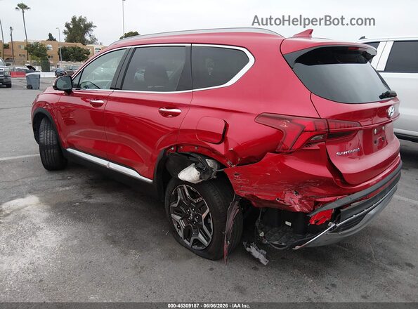 5NMS3DA14PH011236 2023 HYUNDAI SANTA FE HYBRID Красный Задняя левая четверть