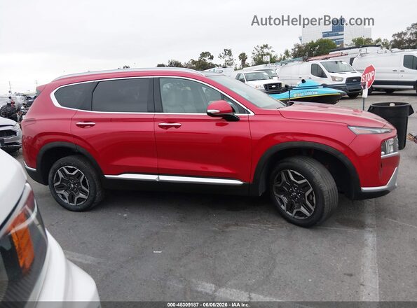 5NMS3DA14PH011236 2023 HYUNDAI SANTA FE HYBRID Красный Вид задней части салона
