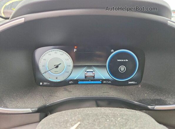 5NMS3DAJ0PH587955 2023 HYUNDAI SANTA Синий Вид щитка приборов
