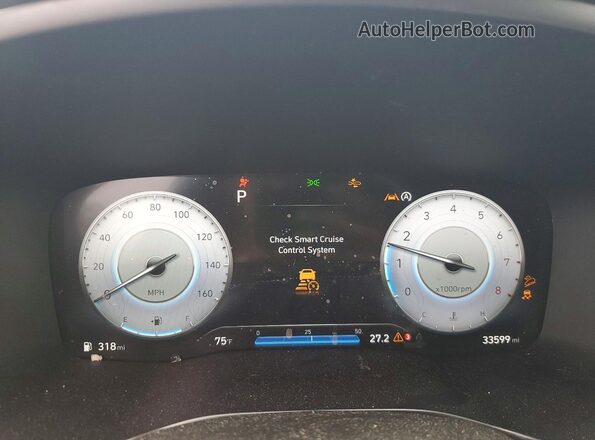 5NMS3DAJ8PH578307 2023 HYUNDAI SANTA Blue Вид щитка приладів