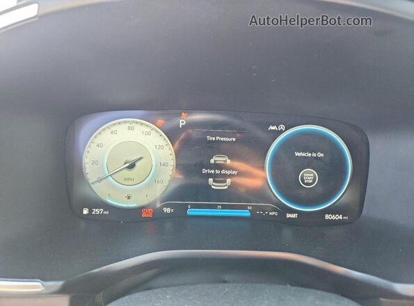 5NMS44AL0NH386925 2022 HYUNDAI SANTA Gray Вид щитка приладів
