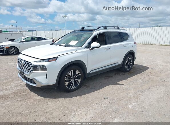 5NMS44AL8MH318712 2021 HYUNDAI SANTA FE Белый Передняя левая четверть