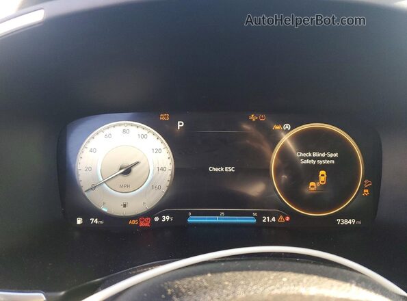 5NMS4DAL3MH372046 2021 HYUNDAI SANTA Silver Vista del cuadro de instrumentos