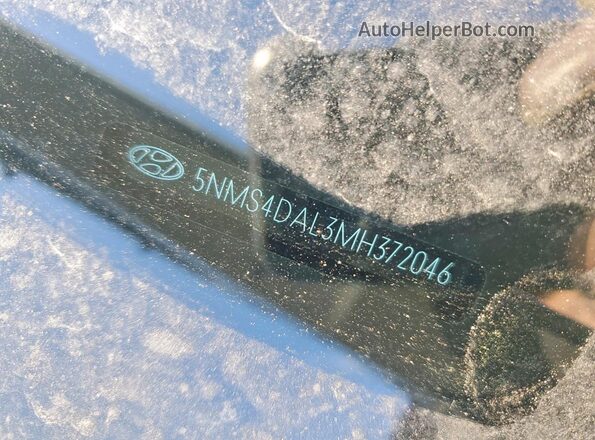 5NMS4DAL3MH372046 2021 HYUNDAI SANTA Silver Vista de la etiqueta del VIN