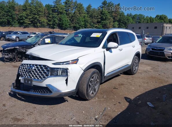 5NMS4DAL4NH386975 2022 HYUNDAI SANTA FE White Առջևի ձախ երեք քառորդ տեսարան