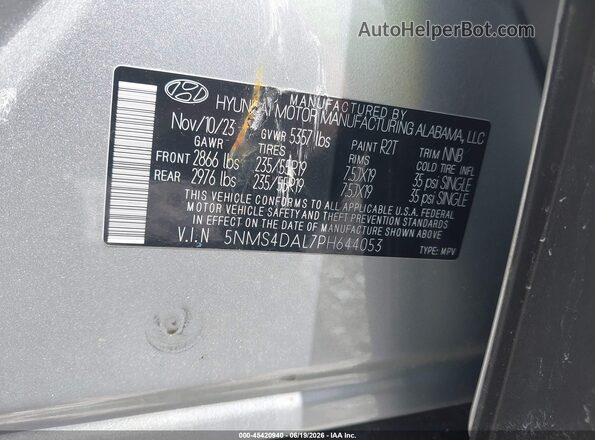 5NMS4DAL7PH644053 2023 HYUNDAI SANTA FE Серебряный Вид подкапотного пространства