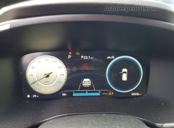 5NMS4DAL9MH346986 2021 HYUNDAI SANTA White Instrument cluster view