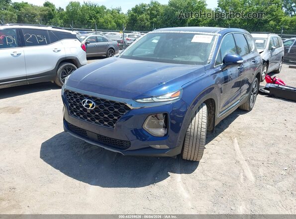 5NMS53AA1LH147385 2020 HYUNDAI SANTA FE Blue Առջևի ձախ երեք քառորդ տեսարան
