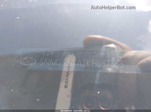 5NMS53AA2KH037363 2019 HYUNDAI SANTA FE Gray 