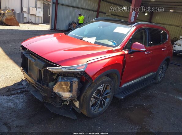 5NMS53AA5KH027149 2019 HYUNDAI SANTA FE Red წინა მარცხენა ხედი სამი მეოთხედიდან