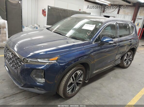 5NMS53AA7LH257065 2020 HYUNDAI SANTA FE Blue Առջևի ձախ երեք քառորդ տեսարան