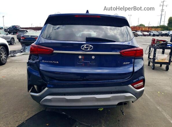 5NMS53AA9KH038462 2019 HYUNDAI SANTA Blue Widok z tyłu