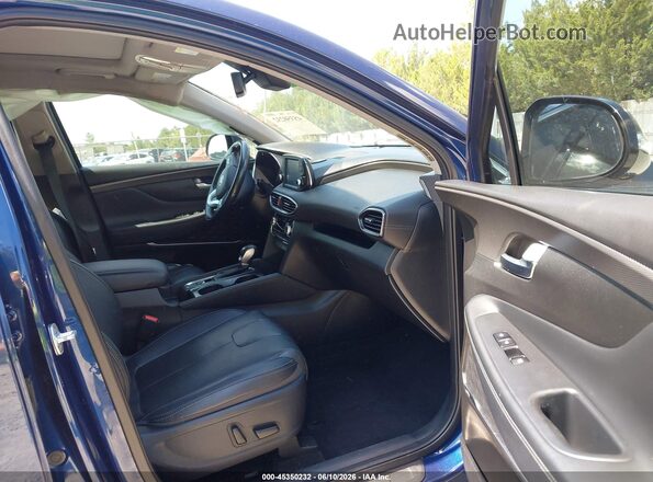 5NMS53AA9KH118375 2019 HYUNDAI SANTA FE Blue Widok wnętrza z przodu