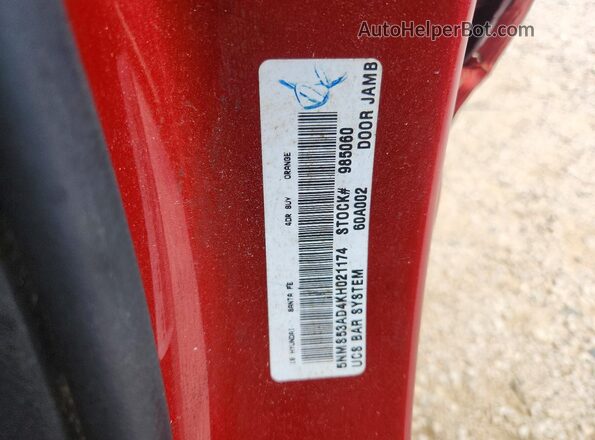 5NMS53AD4KH021174 2019 HYUNDAI SANTA Red 