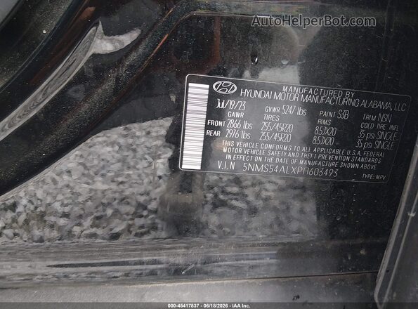5NMS54ALXPH603493 2023 HYUNDAI SANTA FE Черный Вид подкапотного пространства