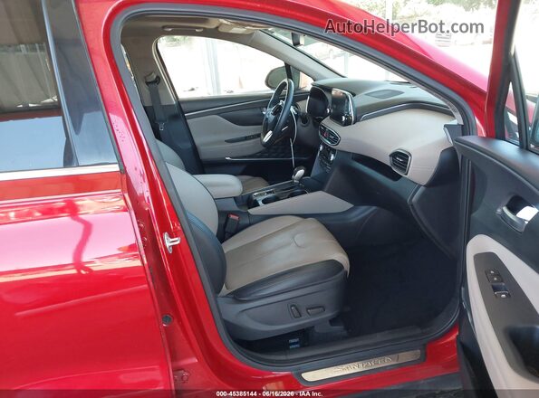 5NMS5CAA1LH200893 2020 HYUNDAI SANTA FE Red Front interior view