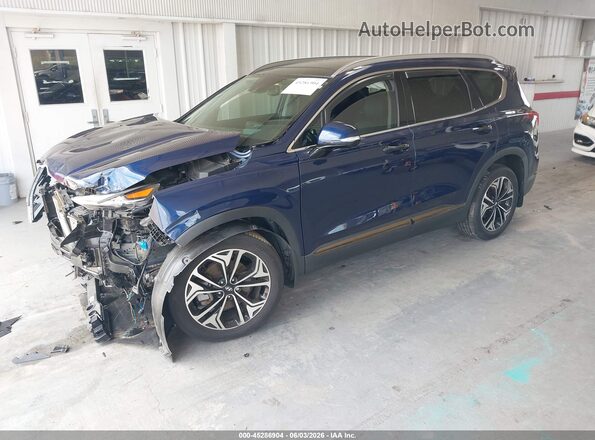 5NMS5CAA2LH286148 2020 HYUNDAI SANTA FE Dark Blue Առջևի ձախ երեք քառորդ տեսարան