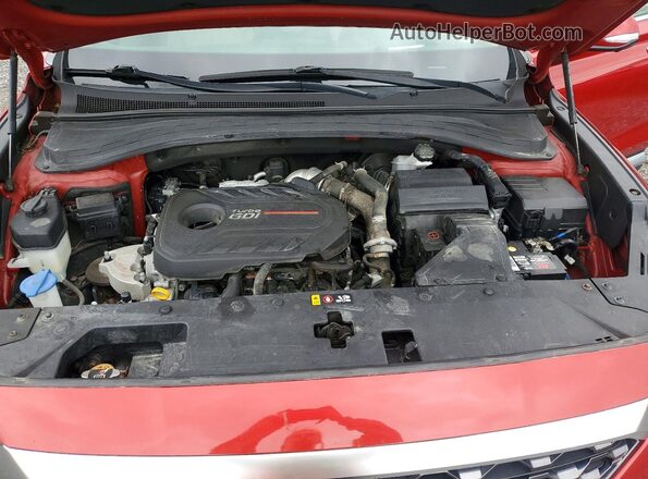 5NMS5CAA4KH105288 2019 HYUNDAI SANTA Red Widok komory silnika