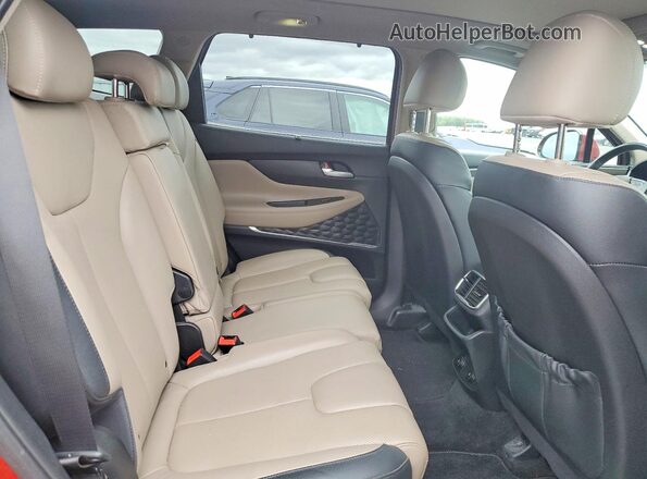 5NMS5CAA4KH105288 2019 HYUNDAI SANTA Red Widok wnętrza z tyłu