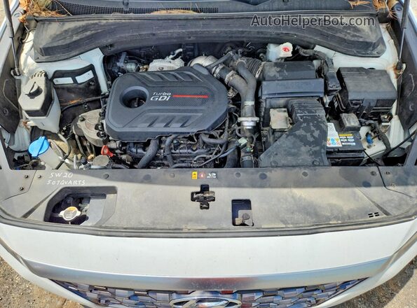5NMS5CAA8KH022964 2019 HYUNDAI SANTA White ძრავის განყოფილების ხედი