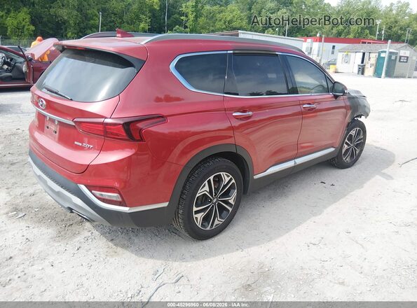 5NMS5CAAXKH118689 2019 HYUNDAI SANTA FE Burgundy Задня права чверть