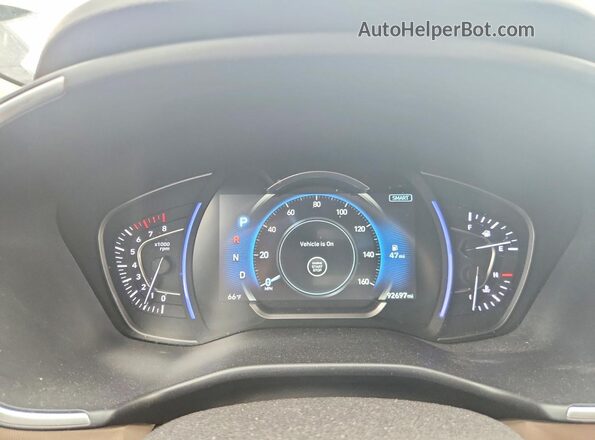 5NMS5CAD4KH130024 2019 HYUNDAI SANTA White Vista del cuadro de instrumentos
