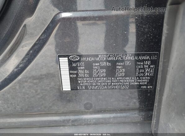 5NMS5DA1XPH013602 2023 HYUNDAI SANTA FE HYBRID Gray Vista del compartimento del motor