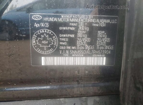 5NMS5DAL7PH573904 2023 HYUNDAI SANTA Black ძრავის განყოფილების ხედი