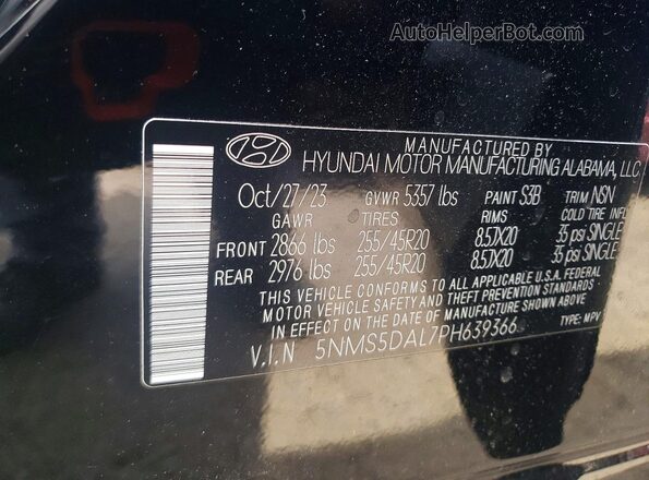 5NMS5DAL7PH639366 2023 HYUNDAI SANTA Черный 