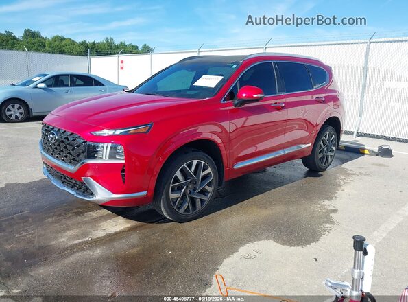 5NMS5DAL8PH499621 2023 HYUNDAI SANTA FE Red წინა მარცხენა ხედი სამი მეოთხედიდან