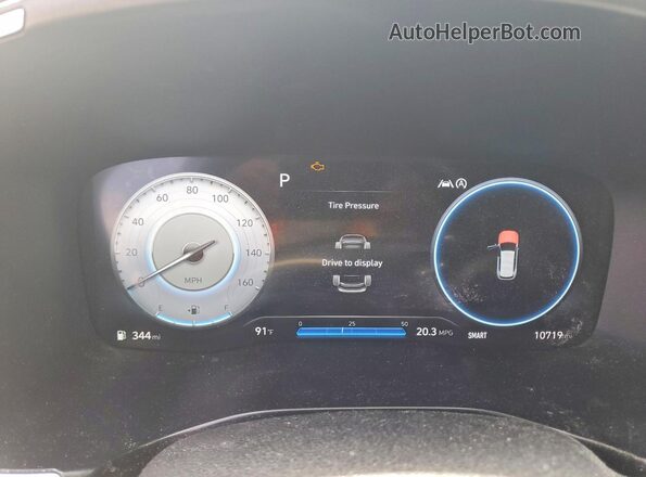 5NMS64AJ0NH465858 2022 HYUNDAI SANTA White Սարքավորումների վահանակի տեսք
