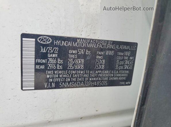 5NMS6DAJ2PH485015 2023 HYUNDAI ACCENT White Панорамний вид салону 360°