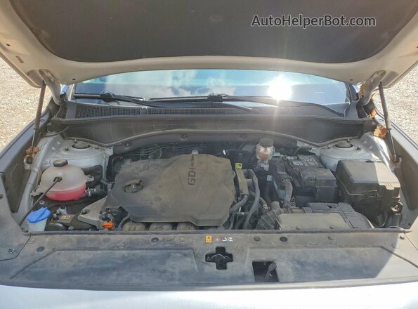 5NMS6DAJXMH358105 2021 HYUNDAI SANTA Silver Vista del compartimento del motor