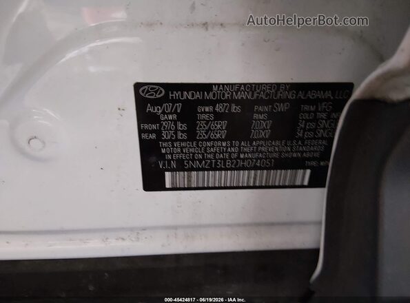 5NMZT3LB2JH074051 2018 HYUNDAI SANTA FE SPORT White Вид підкапотного простору