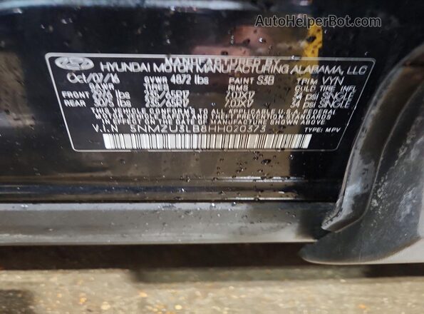 5NMZU3LB8HH020373 2017 HYUNDAI SANTA Black Vista interior de 360 grados