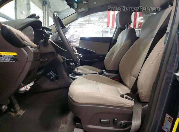 5NMZUDLB3HH030394 2017 HYUNDAI SANTA Black Front interior view