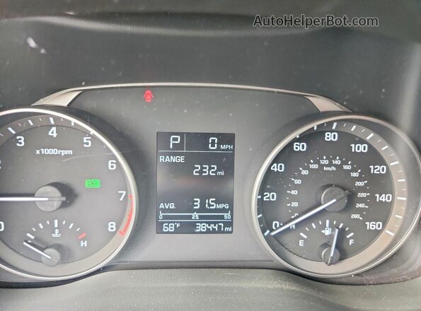 5NPD74LF4JH390612 2018 HYUNDAI ELANTRA Blue Instrument cluster view