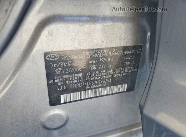 5NPD74LF6JH246253 2018 HYUNDAI ELANTRA Gray Engine compartment view