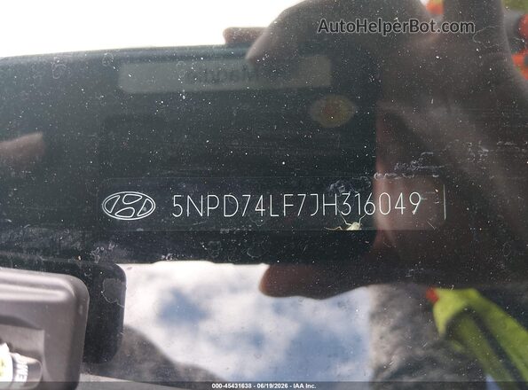 5NPD74LF7JH316049 2018 HYUNDAI ELANTRA Черный Вид подкапотного пространства