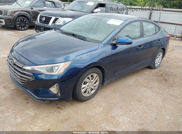 5NPD74LF7KH489863 2019 HYUNDAI ELANTRA Blue წინა მარცხენა ხედი სამი მეოთხედიდან