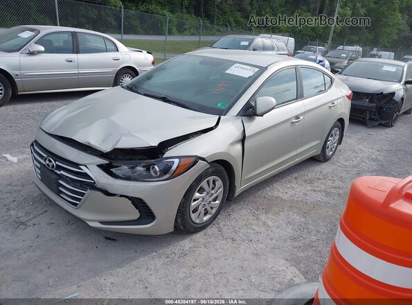 5NPD74LF8JH301303 2018 HYUNDAI ELANTRA Champagne წინა მარცხენა ხედი სამი მეოთხედიდან