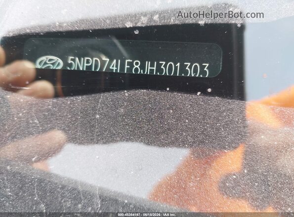 5NPD74LF8JH301303 2018 HYUNDAI ELANTRA Champagne ძრავის განყოფილების ხედი